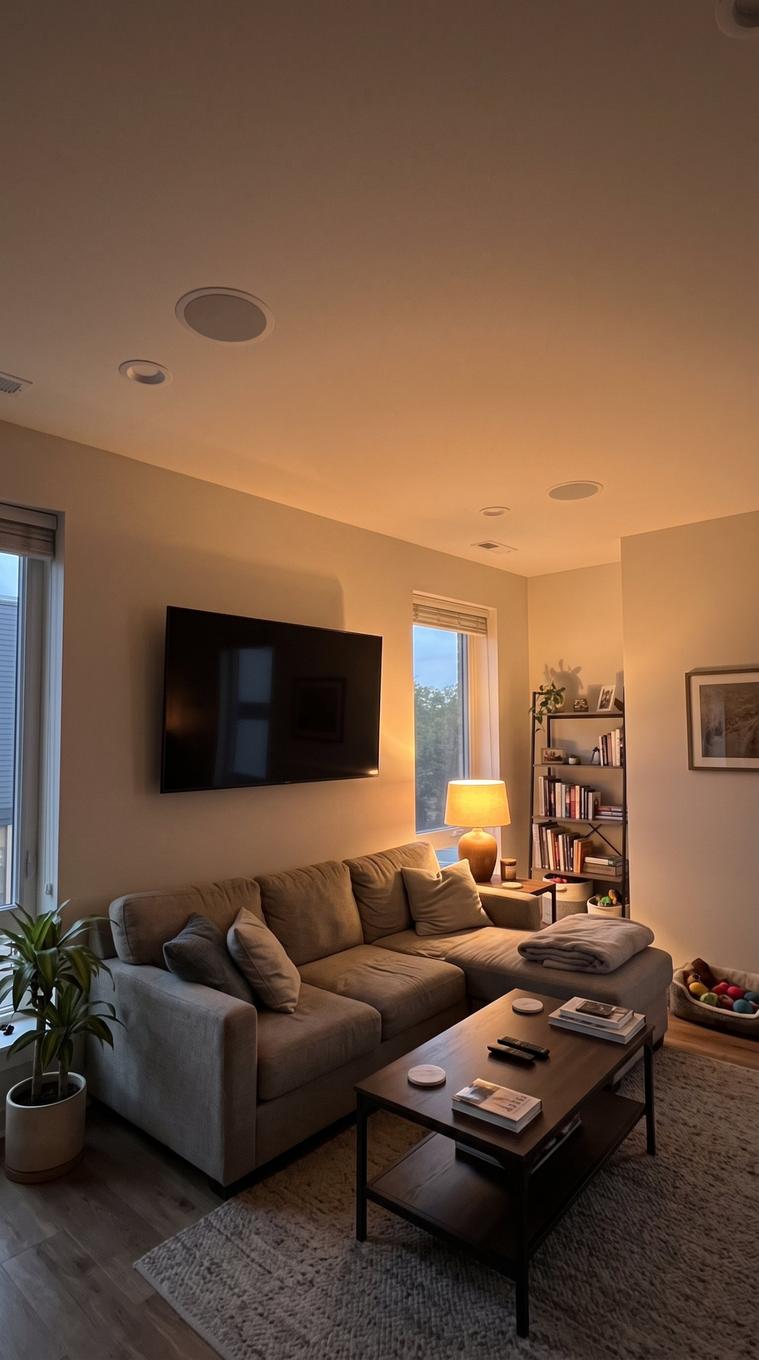 In-ceiling audio, hidden TV wiring